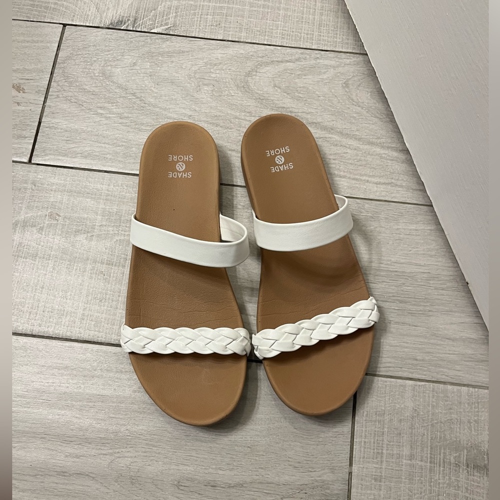 Target Ship & Shore White Strappy Sandals 7.5 Dani Slide